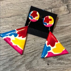 80s Fashion Vintage Geometric Earrings